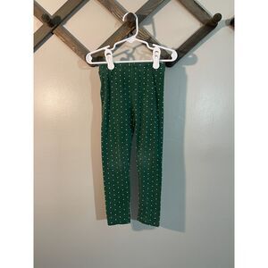 Sweet Honey Leggings | Dark Green Polka Dot | 3T